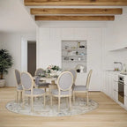 Chaise de salle à manger rembourrée vintage française Mieres, chaise d'appoint (lot de 2) - Non disponible