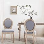 Chaise de salle à manger rembourrée vintage française Mieres, chaise d'appoint (lot de 2) - Non disponible