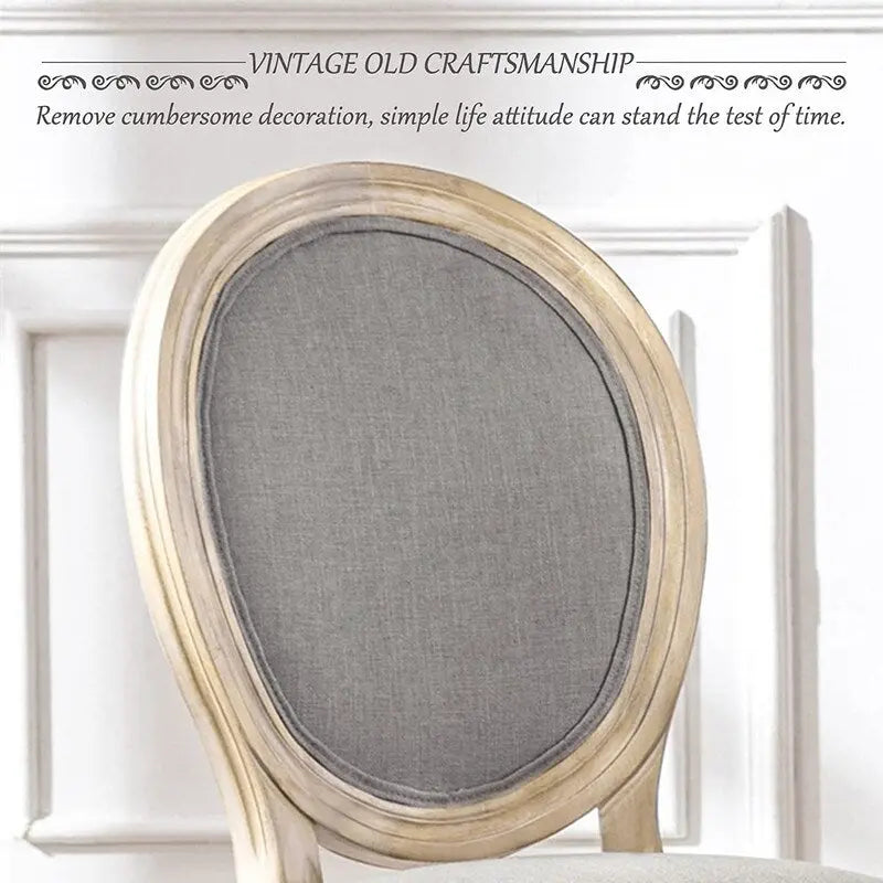 Chaise de salle à manger rembourrée vintage française Mieres, chaise d'appoint (lot de 2) - Non disponible