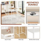 Ensemble table de bar 3 pièces avec étagère en métal, petit ensemble table de pub, ensemble de salle à manger