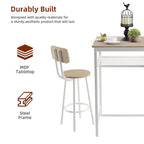 Ensemble table de bar 3 pièces avec étagère en métal, petit ensemble table de pub, ensemble de salle à manger