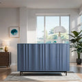 Armoire de rangement à motif ondulé avec 2 portes et 2 tiroirs, réglable