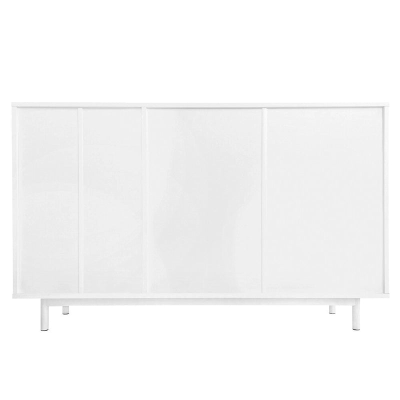 Armoire de rangement à motif ondulé avec 2 portes et 2 tiroirs, réglable