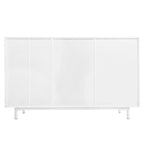 Armoire de rangement à motif ondulé avec 2 portes et 2 tiroirs, réglable