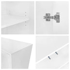 Armoire de rangement à motif ondulé avec 2 portes et 2 tiroirs, réglable