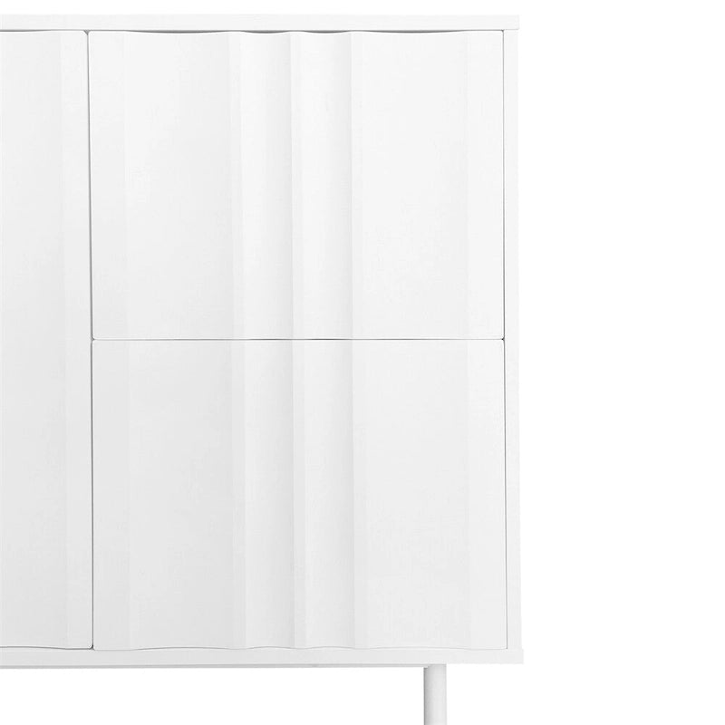 Armoire de rangement à motif ondulé avec 2 portes et 2 tiroirs, réglable
