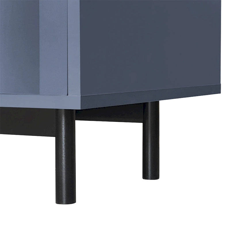 Armoire de rangement à motif ondulé avec 2 portes et 2 tiroirs, réglable