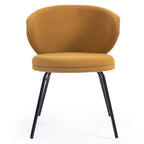 Ensemble de 2 chaises de salle à manger Barclay en tissu bouclé orange avec pieds en fer noir