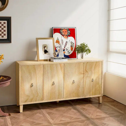 Meuble d'appoint, meuble de rangement à 4 portes, buffet de salle à manger