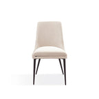 Ensemble de 2 chaises de salle à manger Wils de 51 cm (20 pouces), velours crème, pieds fuselés en métal doré