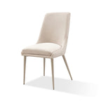 Ensemble de 2 chaises de salle à manger Wils de 51 cm (20 pouces), velours crème, pieds fuselés en métal doré