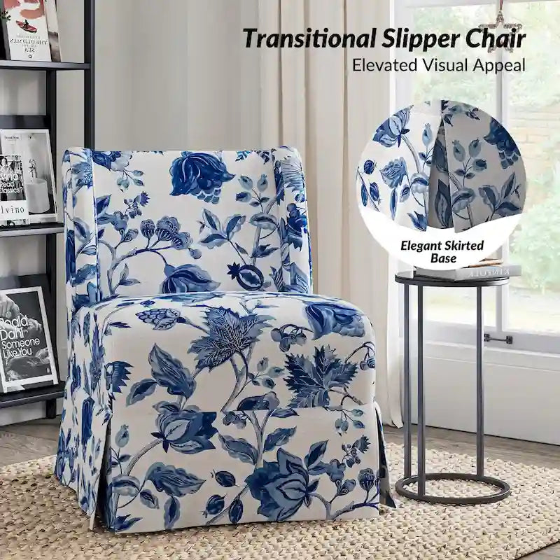 Fauteuil Falk sans accoudoirs, style ferme, avec housse amovible et pieds en bois massif, par HULALA HOME