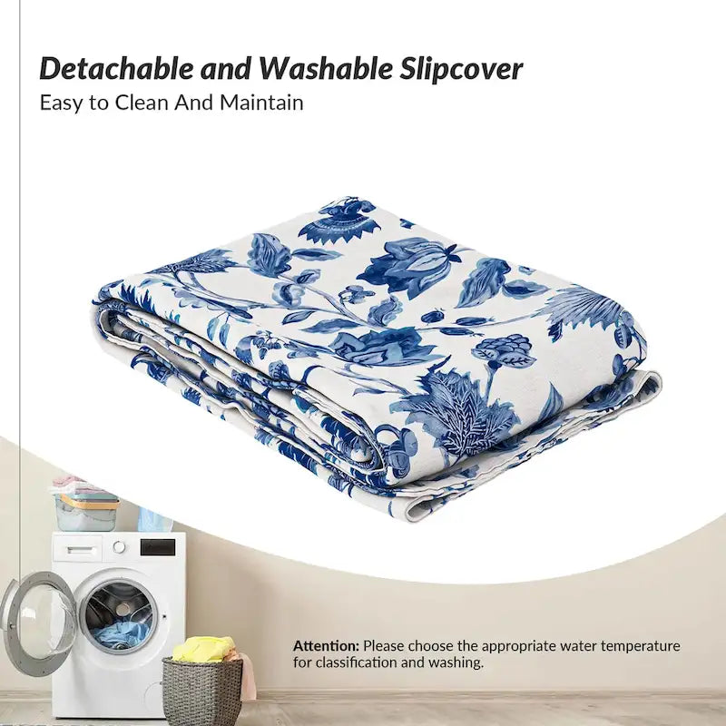 Fauteuil Falk sans accoudoirs, style ferme, avec housse amovible et pieds en bois massif, par HULALA HOME