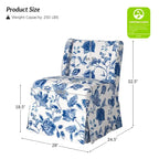 Fauteuil Falk sans accoudoirs, style ferme, avec housse amovible et pieds en bois massif, par HULALA HOME