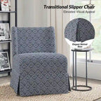 Fauteuil Falk sans accoudoirs, style ferme, avec housse amovible et pieds en bois massif, par HULALA HOME