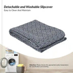 Fauteuil Falk sans accoudoirs, style ferme, avec housse amovible et pieds en bois massif, par HULALA HOME