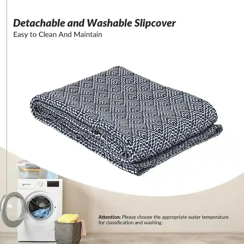 Fauteuil Falk sans accoudoirs, style ferme, avec housse amovible et pieds en bois massif, par HULALA HOME