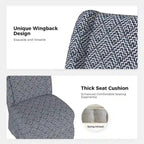 Fauteuil Falk sans accoudoirs, style ferme, avec housse amovible et pieds en bois massif, par HULALA HOME