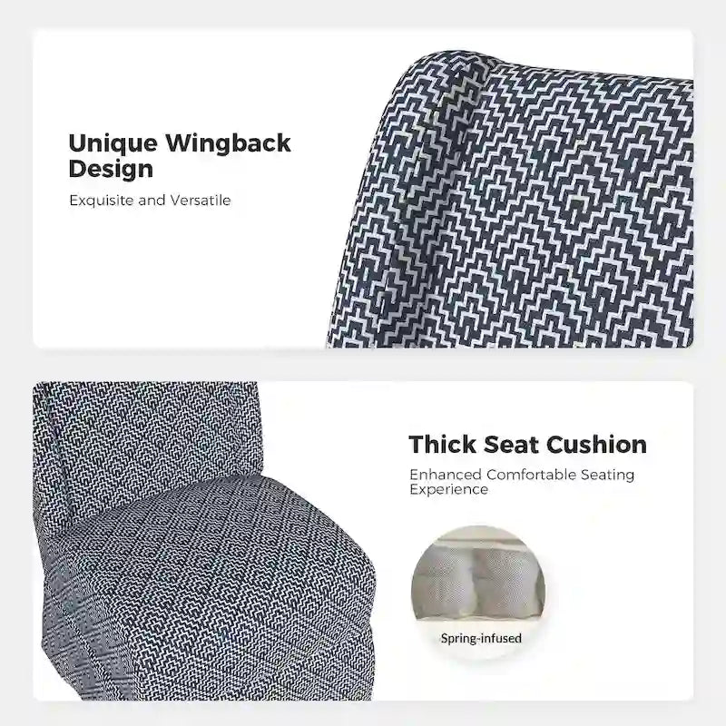 Fauteuil Falk sans accoudoirs, style ferme, avec housse amovible et pieds en bois massif, par HULALA HOME