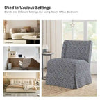 Fauteuil Falk sans accoudoirs, style ferme, avec housse amovible et pieds en bois massif, par HULALA HOME