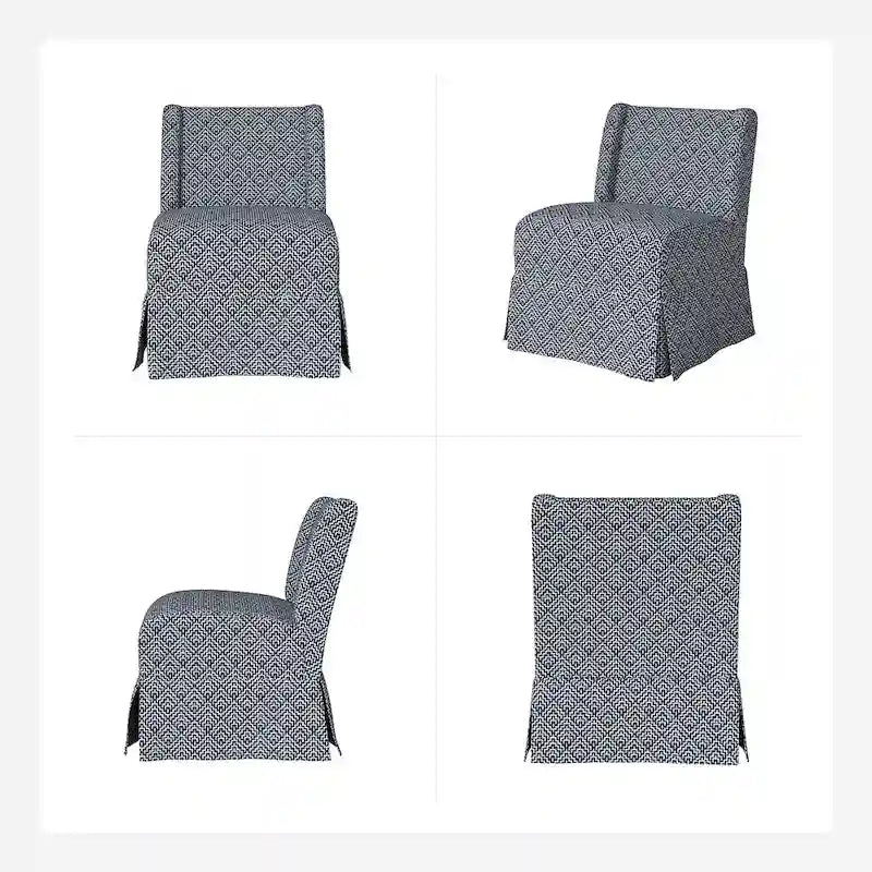 Fauteuil Falk sans accoudoirs, style ferme, avec housse amovible et pieds en bois massif, par HULALA HOME