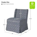 Fauteuil Falk sans accoudoirs, style ferme, avec housse amovible et pieds en bois massif, par HULALA HOME