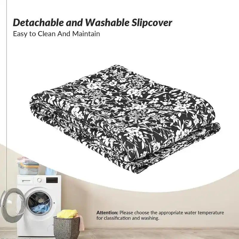 Fauteuil Falk sans accoudoirs, style ferme, avec housse amovible et pieds en bois massif, par HULALA HOME