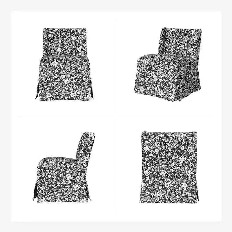 Fauteuil Falk sans accoudoirs, style ferme, avec housse amovible et pieds en bois massif, par HULALA HOME