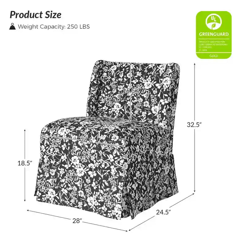 Fauteuil Falk sans accoudoirs, style ferme, avec housse amovible et pieds en bois massif, par HULALA HOME