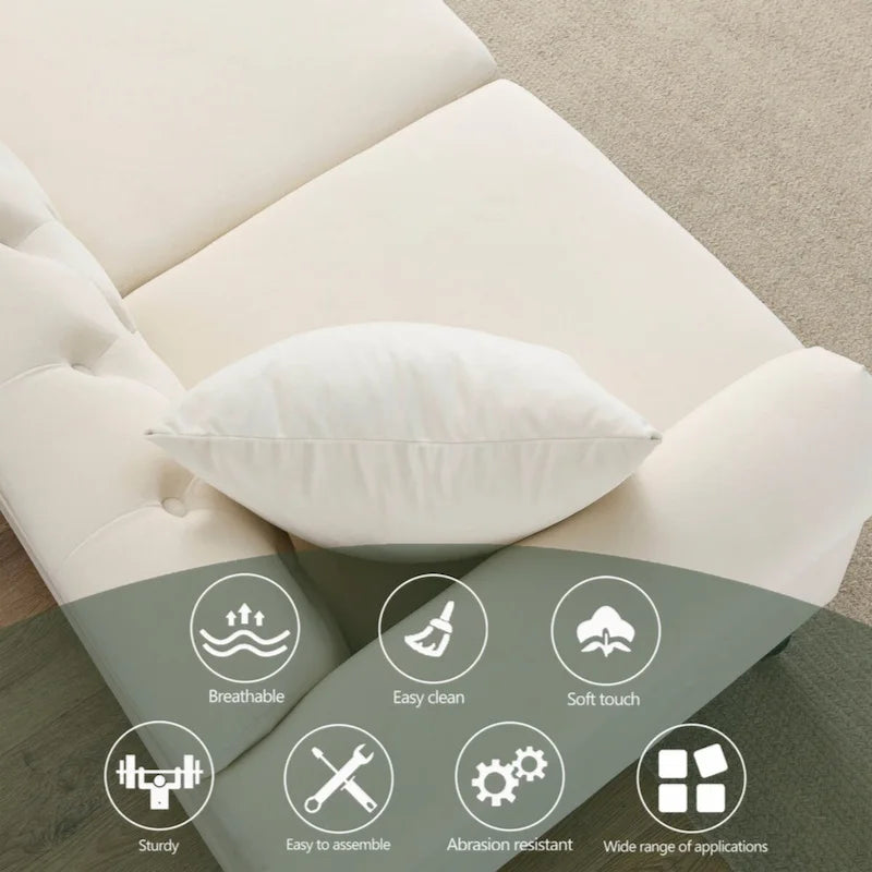 Canapé Chesterfield 79 pouces en velours gris pour salon, canapé 3 places capitonné avec accoudoirs arrondis et clous décoratifs