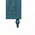 Grand meuble de rangement avec porte à motif floral sculpté et poignée en métal