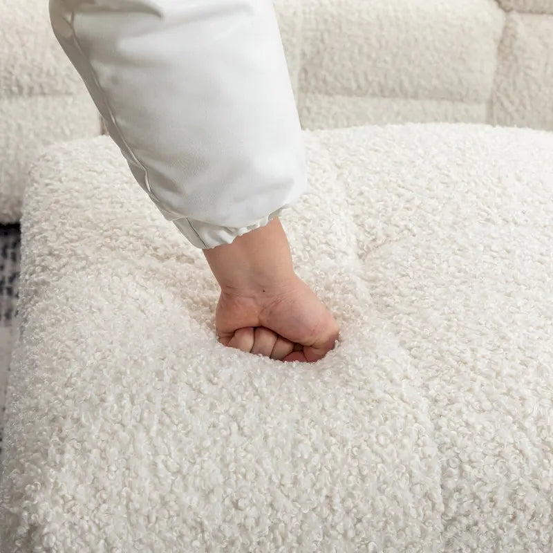 Canapé d'angle 87,7 cm en tissu polaire doux et confortable