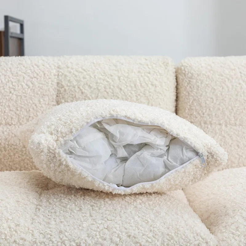 Canapé d'angle 87,7 cm en tissu polaire doux et confortable