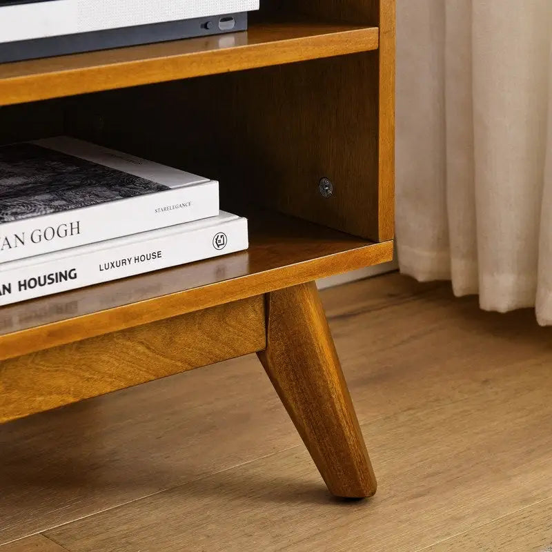 Meuble TV moderne en rotin pour téléviseur 65 pouces, meuble multimédia, console multimédia