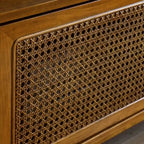 Meuble TV moderne en rotin pour téléviseur 65 pouces, meuble multimédia, console multimédia