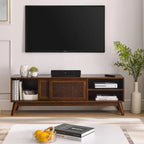 Meuble TV moderne en rotin pour téléviseur 65 pouces, meuble multimédia, console multimédia