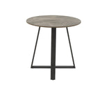 Table d'appoint Jurmala en pierre frittée brillante avec piètement en métal gris par iNSPIRE Q Modern