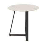 Table d'appoint Jurmala en pierre frittée brillante avec piètement en métal gris par iNSPIRE Q Modern