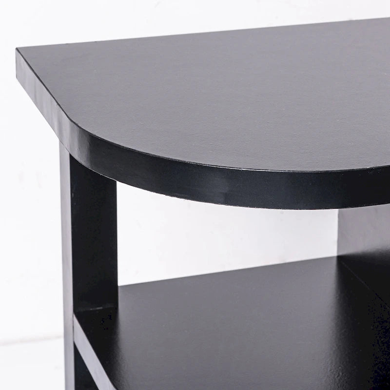 Meuble TV moderne noir avec cheminée électrique intégrée, console multimédia pour téléviseurs jusqu'à 55 pouces