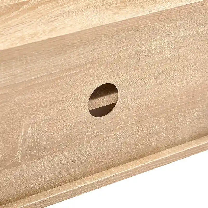 Meuble TV en rotin 55.12, portes coulissantes doubles