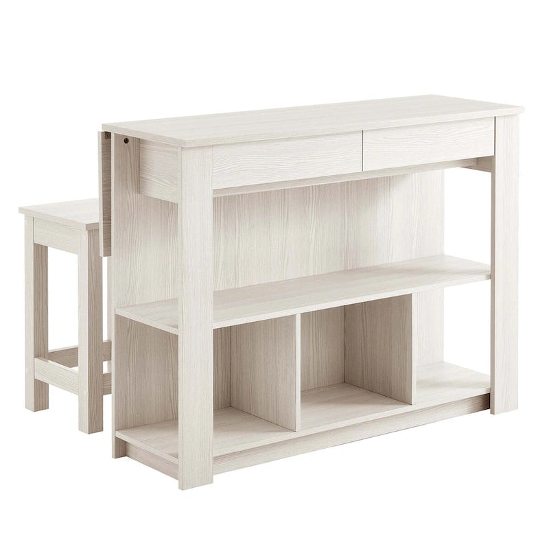Ensemble îlot de cuisine et tabouret Meadowbrook 3 pièces