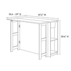 Ensemble îlot de cuisine et tabouret Meadowbrook 3 pièces