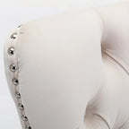 Chaise de salle à manger contemporaine haut de gamme en bois massif capitonné, revêtue de velours, avec pieds en acier inoxydable chromé, lot de 2