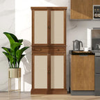 Armoire à 4 portes avec 1 tiroir et 4 étagères intérieures réglables, meuble de rangement