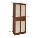 Armoire à 4 portes avec 1 tiroir et 4 étagères intérieures réglables, meuble de rangement