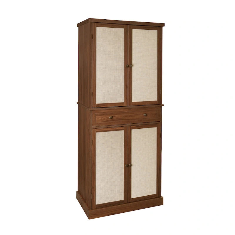 Armoire à 4 portes avec 1 tiroir et 4 étagères intérieures réglables, meuble de rangement