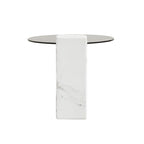 Ensemble de 2 tables basses gigognes rondes modernes avec plateau en verre