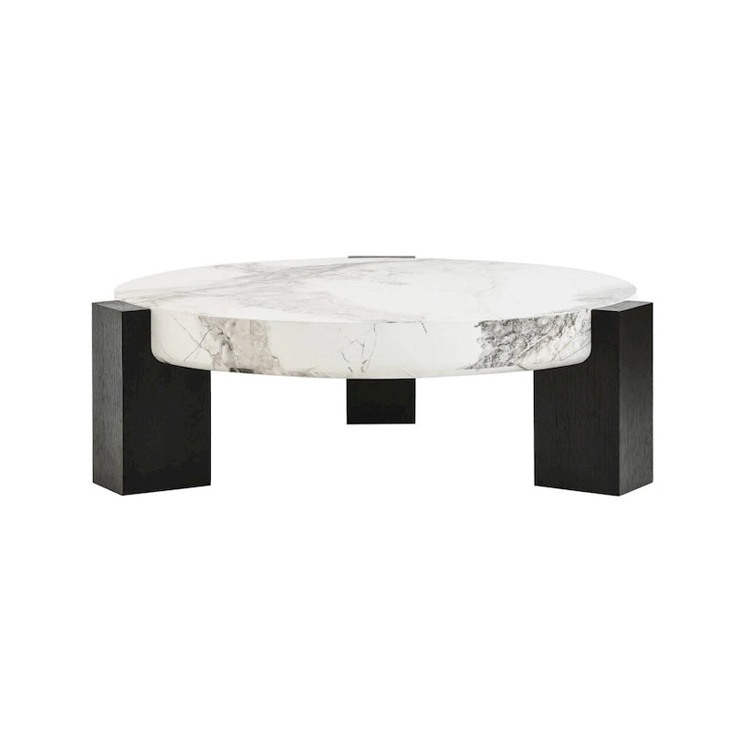 Ensemble de 2 tables basses gigognes rondes modernes avec plateau en verre