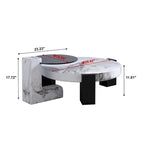 Ensemble de 2 tables basses gigognes rondes modernes avec plateau en verre