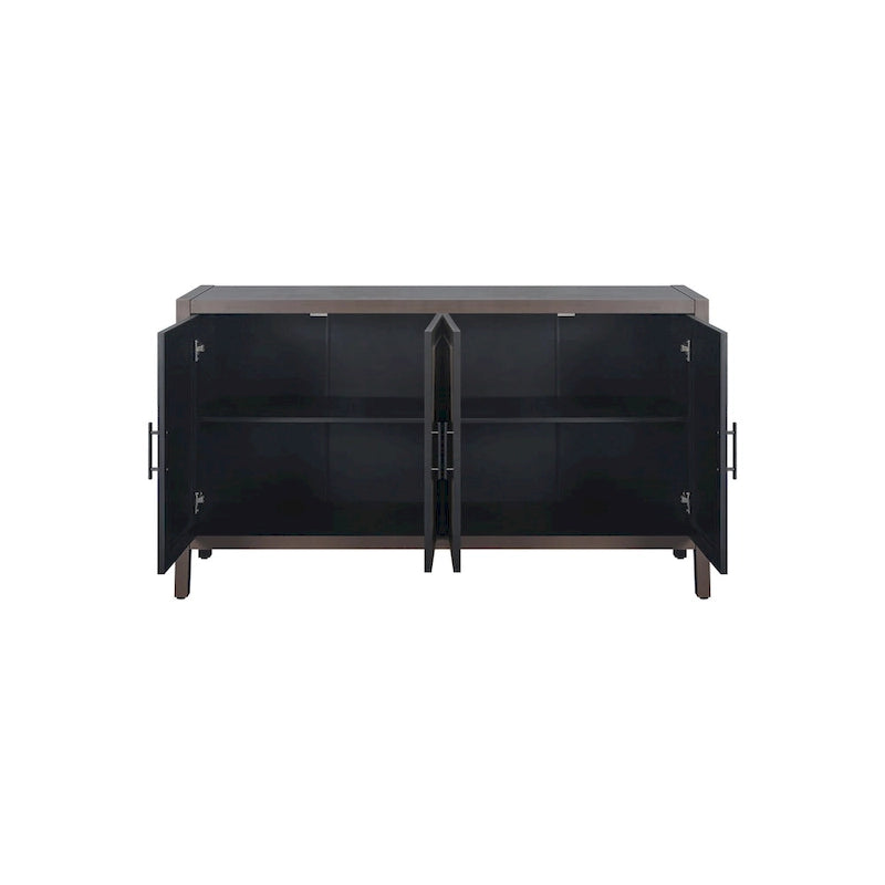 Buffet d'appoint à 4 portes en bois sergé